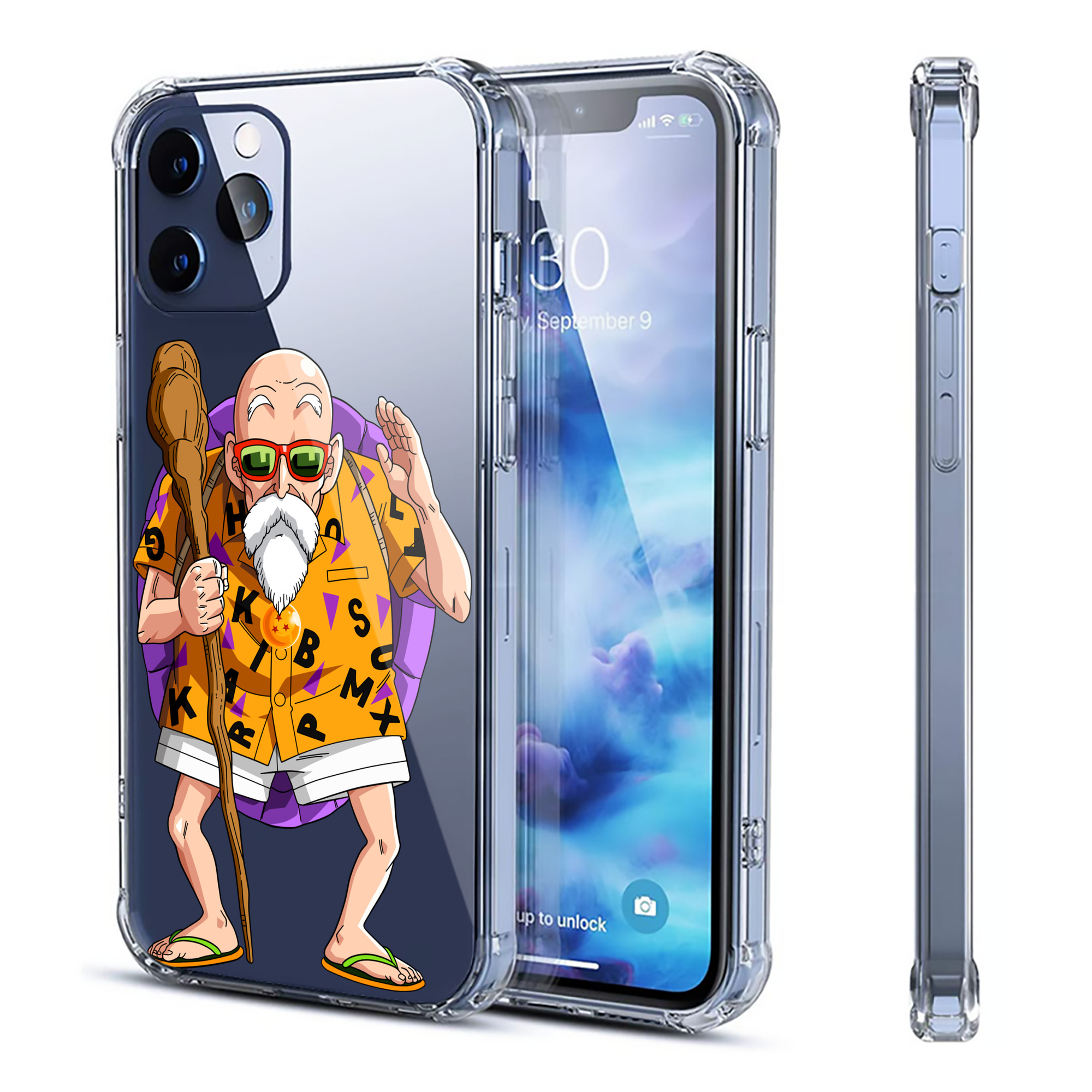 （画像用） ドラゴンボール 亀仙人（かめせんにん） DRAGON BALL Master Roshi Kame Sennin 【iPhone 12シリーズ対応】透明スマホケース（クリアソフトケース）